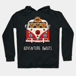 Pomeranian Adventure Awaits Artwork Camper Pom Hoodie